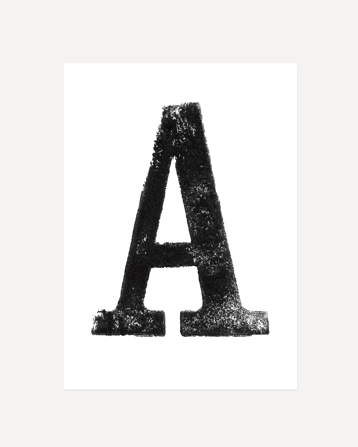 A - Letterpress Print in Black by The Rik Barwick Studio