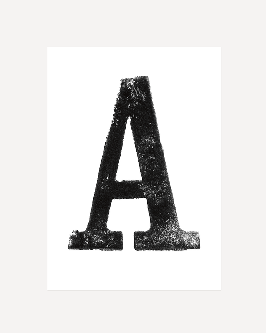 A - Letterpress Print in Black by The Rik Barwick Studio