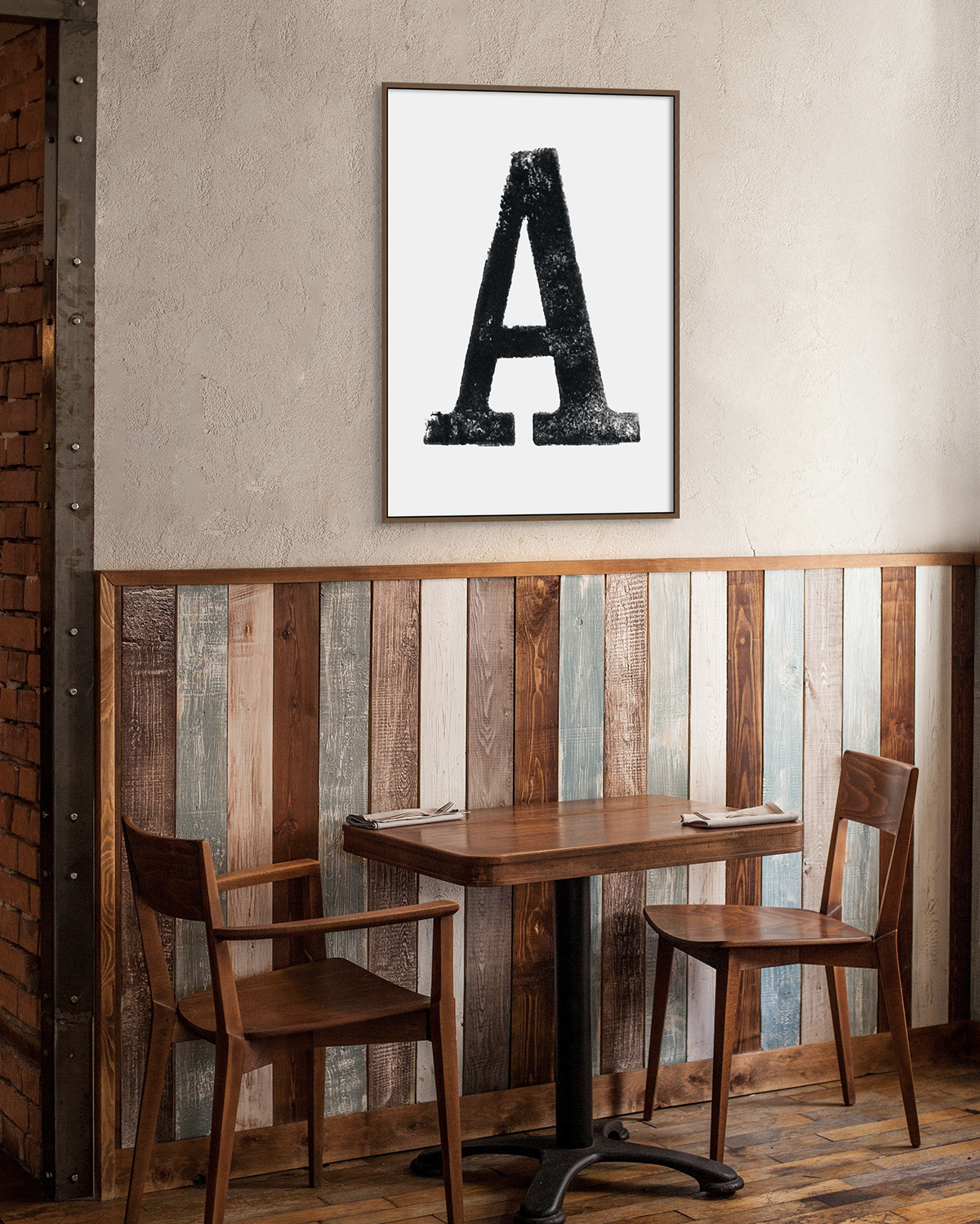 A - Letterpress Print in Black by The Rik Barwick Studio