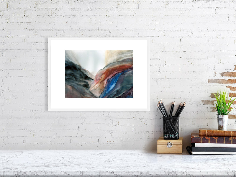 Abstract Mountainscape, Watercolour - Giclee Print by The Rik Barwick Studio