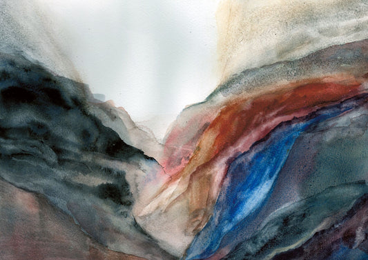 Abstract Mountainscape, Watercolour - Giclee Print by The Rik Barwick Studio