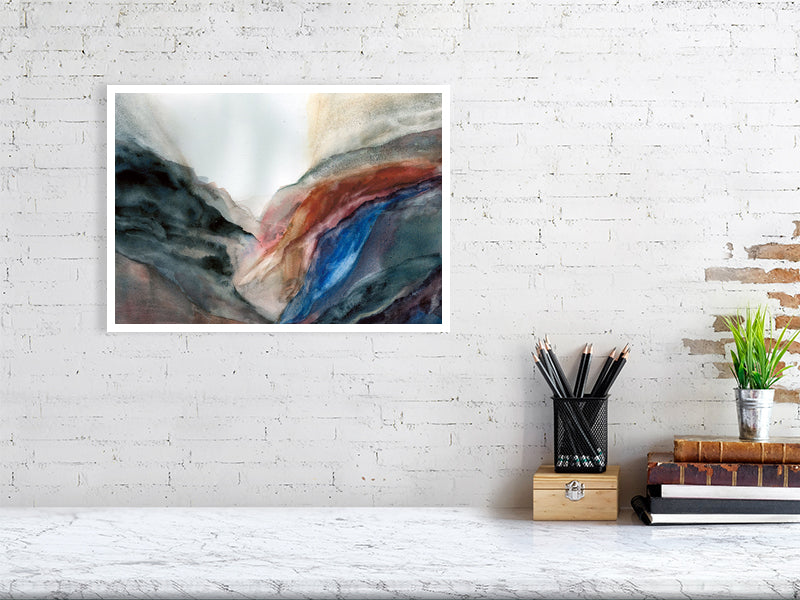Abstract Mountainscape, Watercolour - Giclee Print by The Rik Barwick Studio