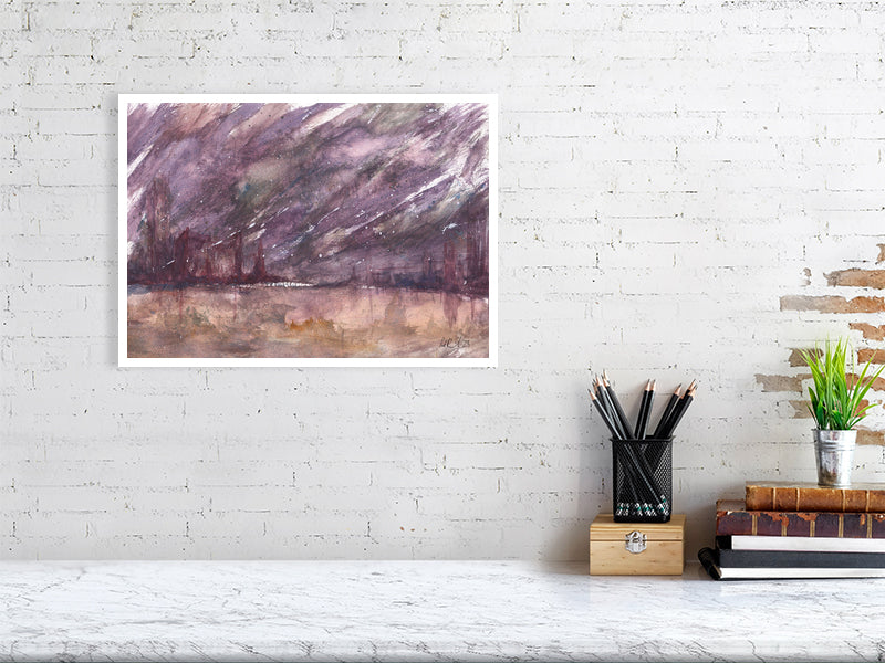 Abstract Storm, Watercolour - Giclee Print by The Rik Barwick Studio