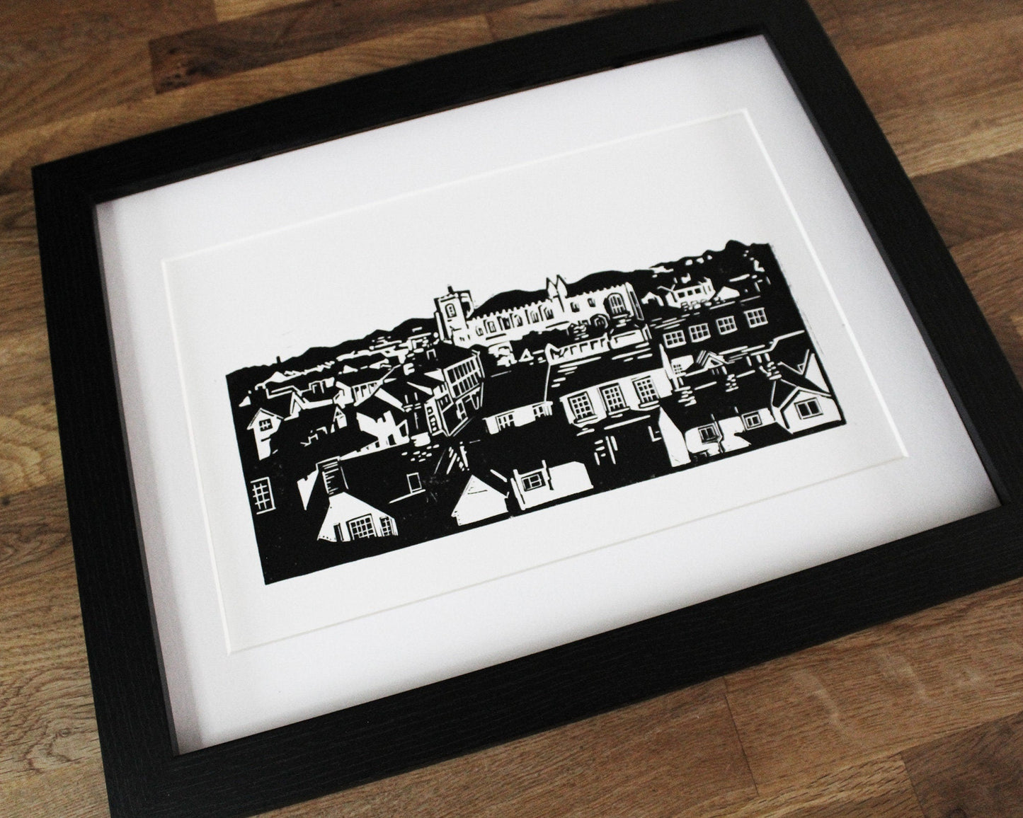 Clare Rooftops - Limited Edition Lino Print by The Rik Barwick Studio