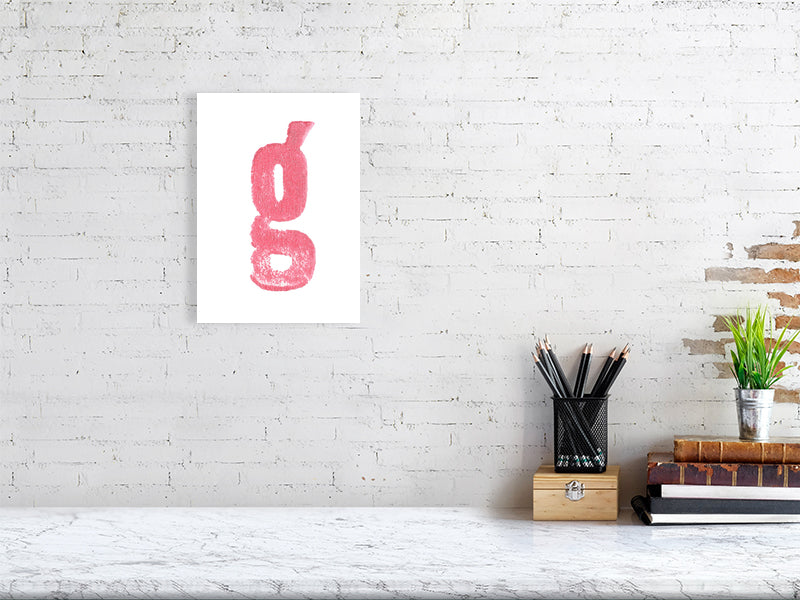 G - Letterpress Print in Pink by The Rik Barwick Studio