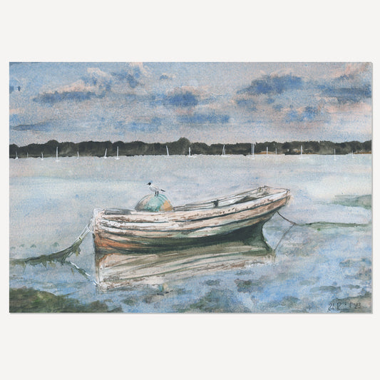 Glistening Gull of Pin Mill, Suffolk - Original Watercolour Painting by The Rik Barwick Studio