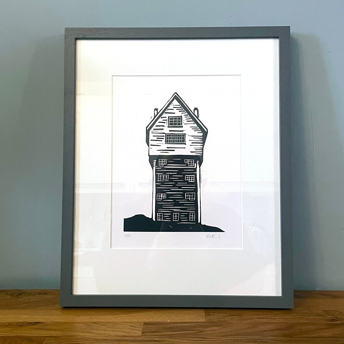 House in the Clouds. Limited Edition Linocut Print by The Rik Barwick Studio
