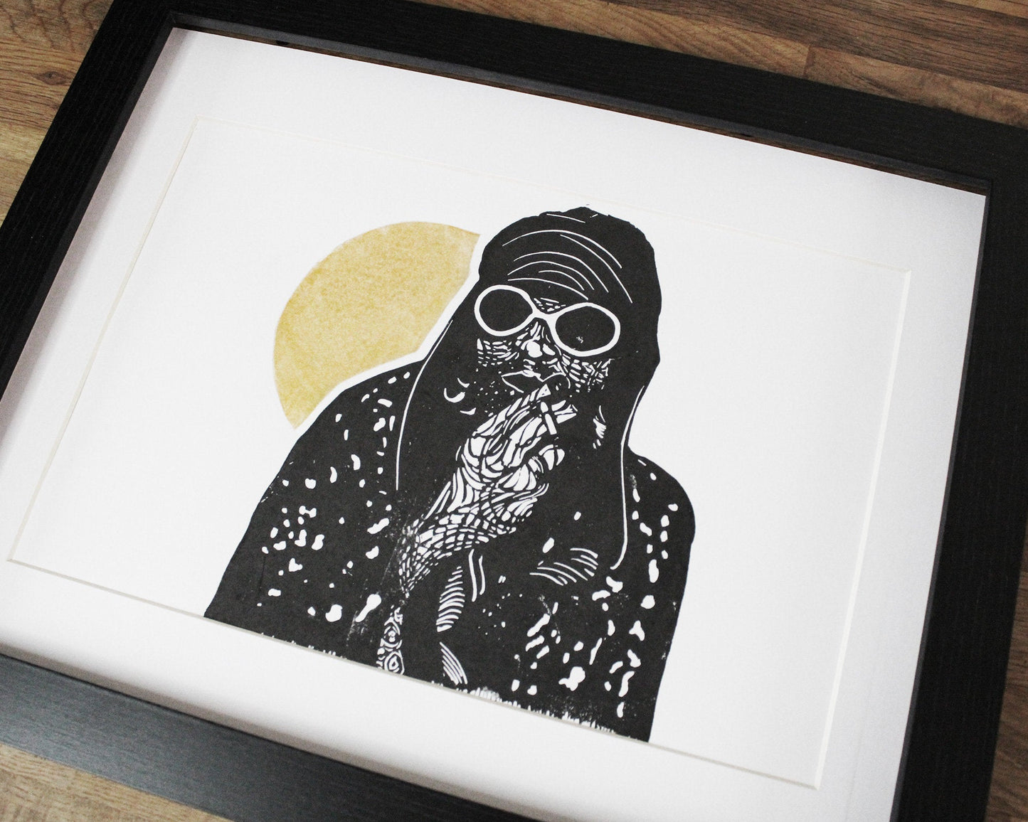 Kurt Cobain - Limited Edition Linocut Print by The Rik Barwick Studio