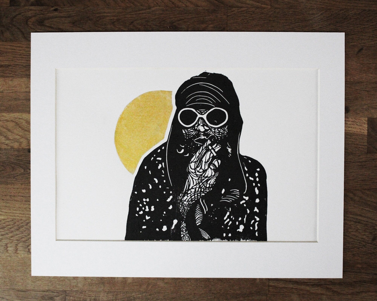 Kurt Cobain - Limited Edition Linocut Print by The Rik Barwick Studio