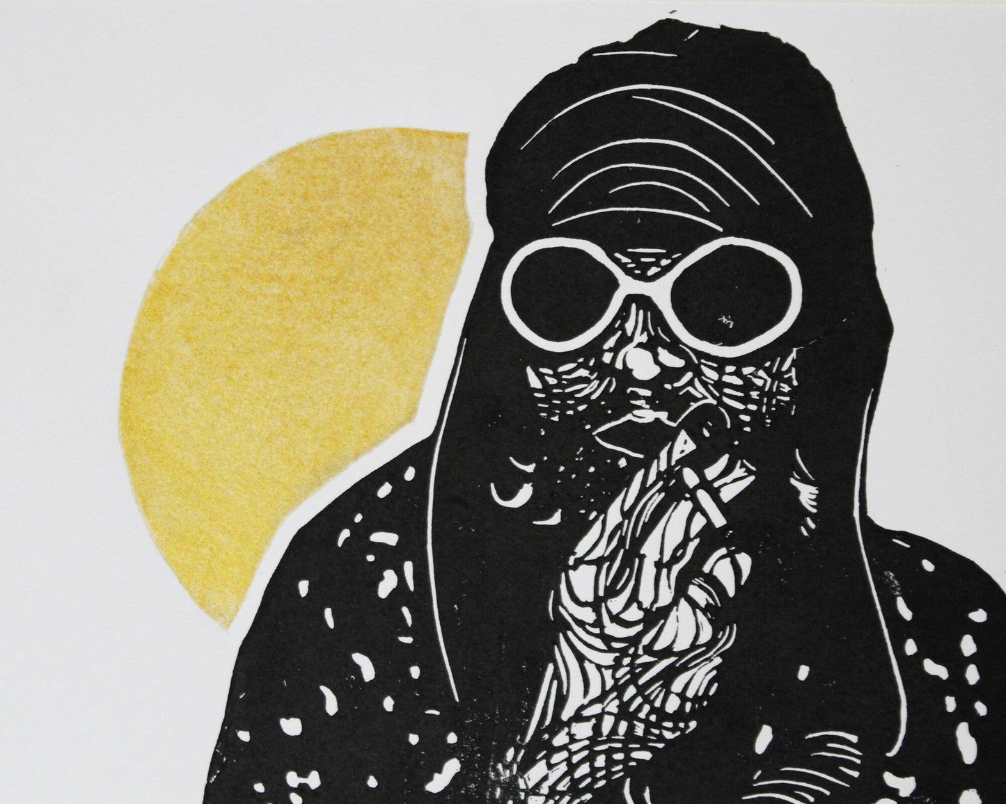 Kurt Cobain - Limited Edition Linocut Print by The Rik Barwick Studio
