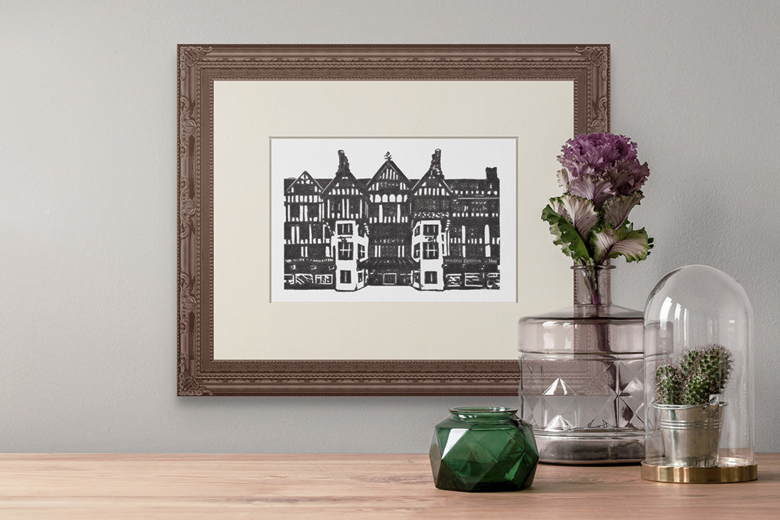 Liberty London. Limited Edition Linocut Print by The Rik Barwick Studio