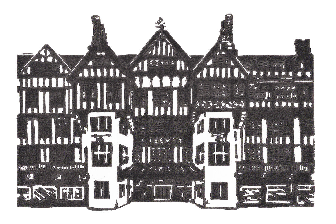 Liberty London. Limited Edition Linocut Print by The Rik Barwick Studio