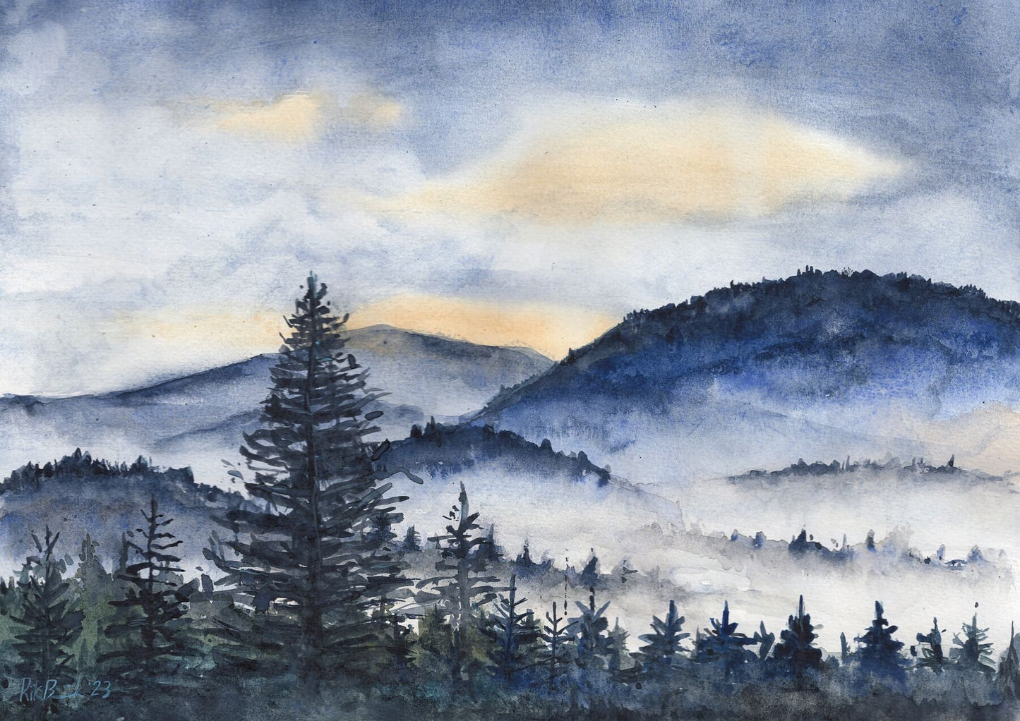 Mountains in the Mist by The Rik Barwick Studio