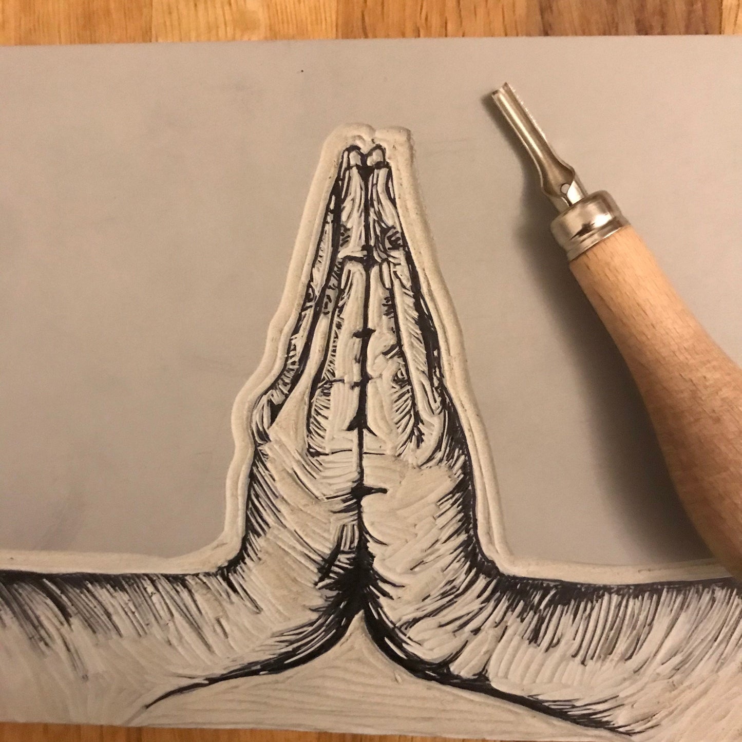 Namaste. Limited Edition Linocut Print by The Rik Barwick Studio