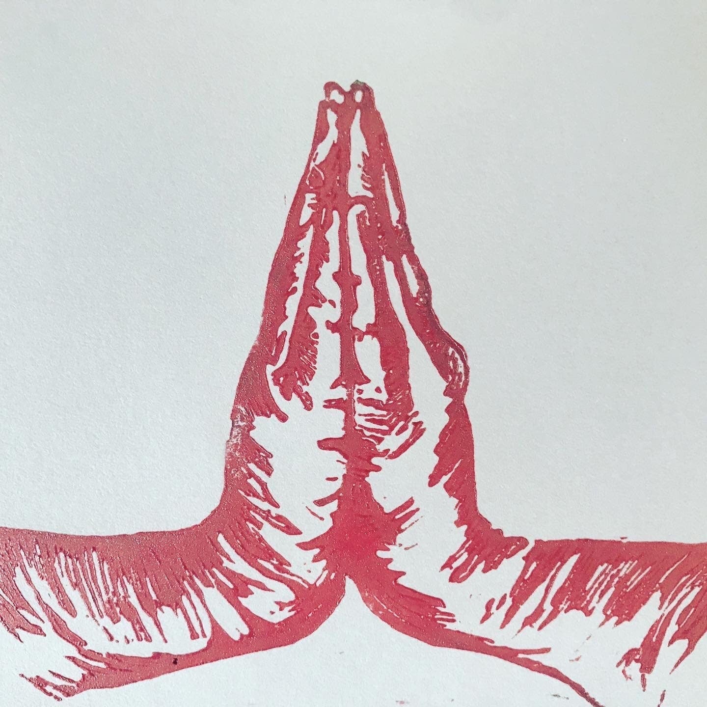 Namaste. Limited Edition Linocut Print by The Rik Barwick Studio