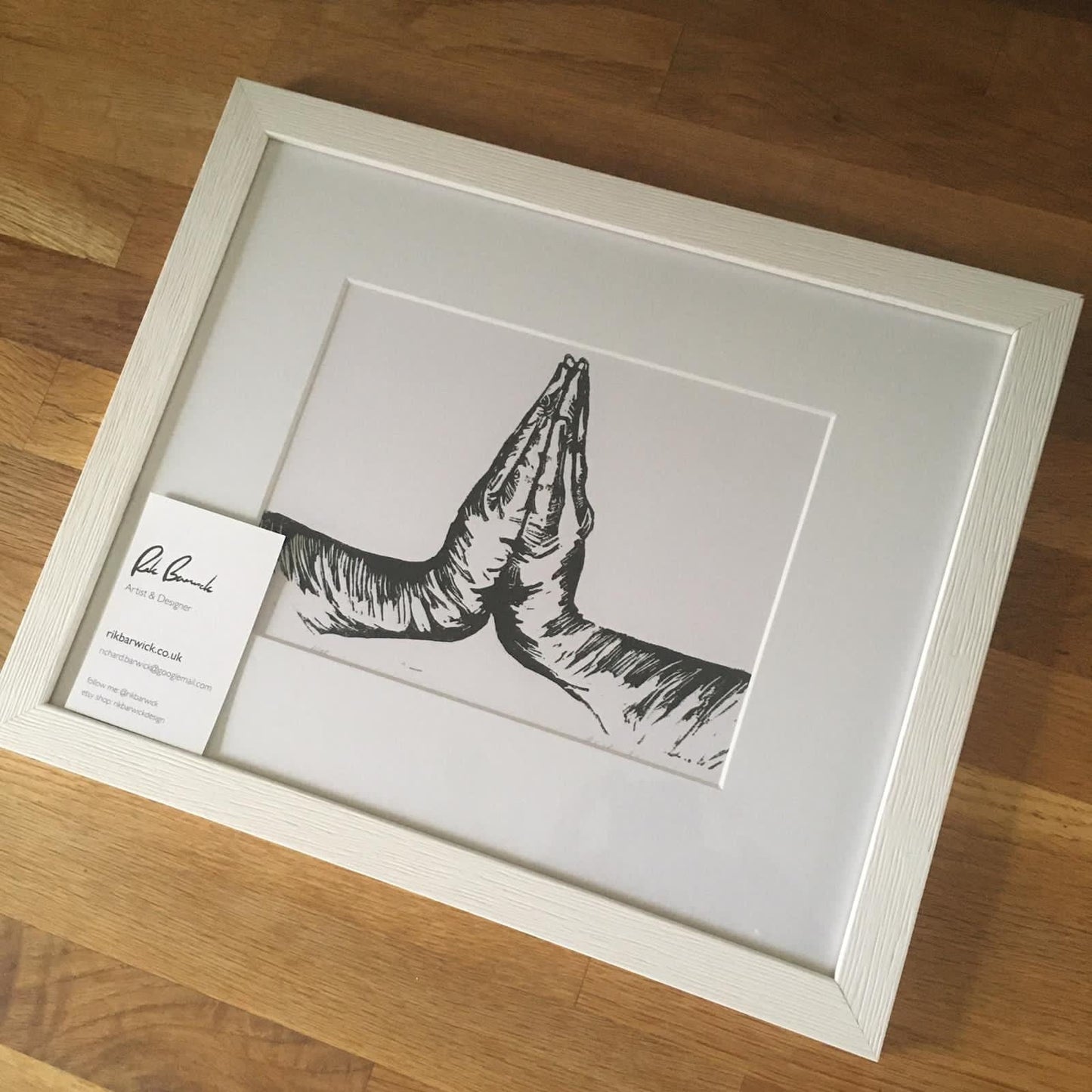 Namaste. Limited Edition Linocut Print by The Rik Barwick Studio