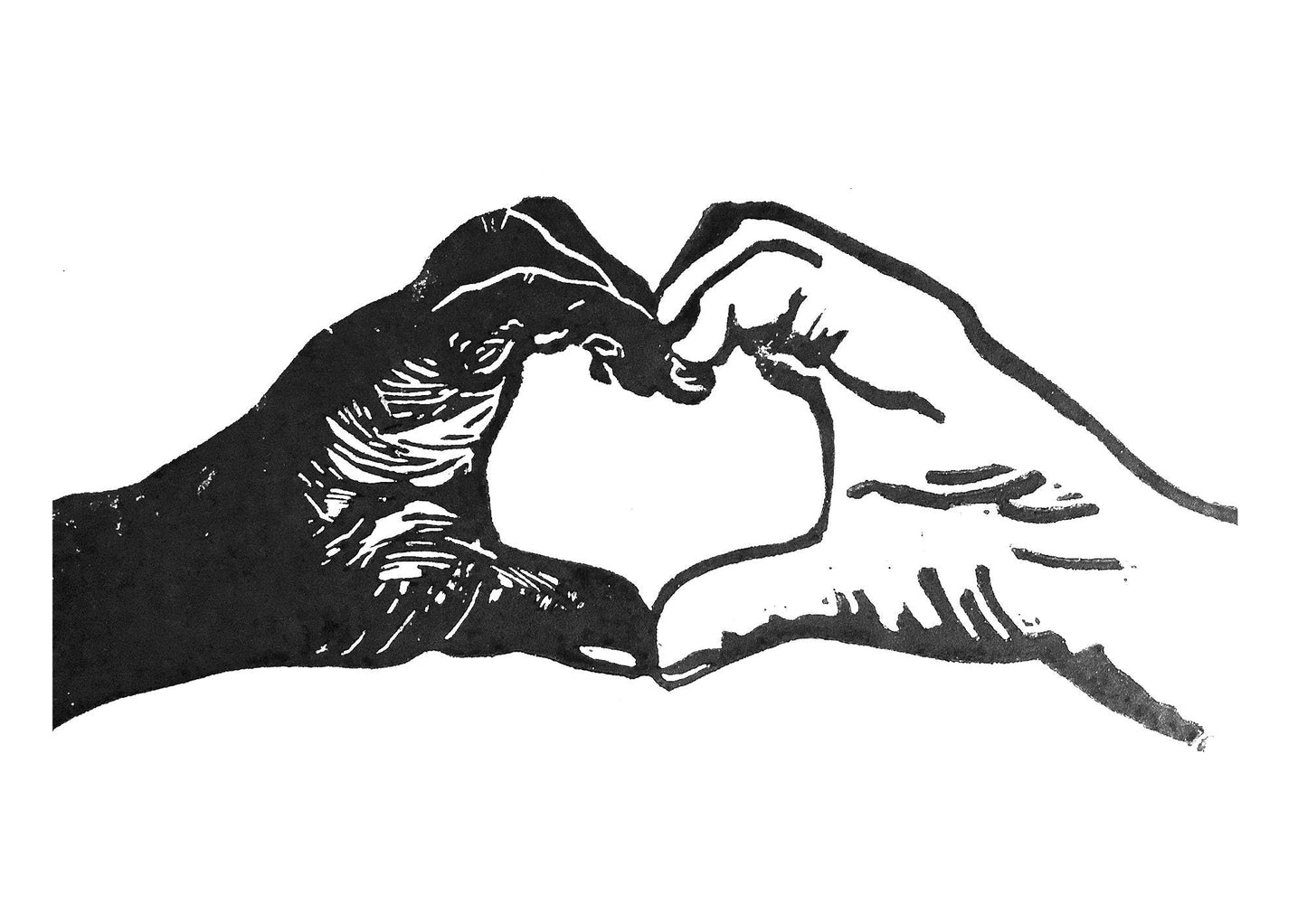 One Love. Limited Edition Linocut Print by The Rik Barwick Studio