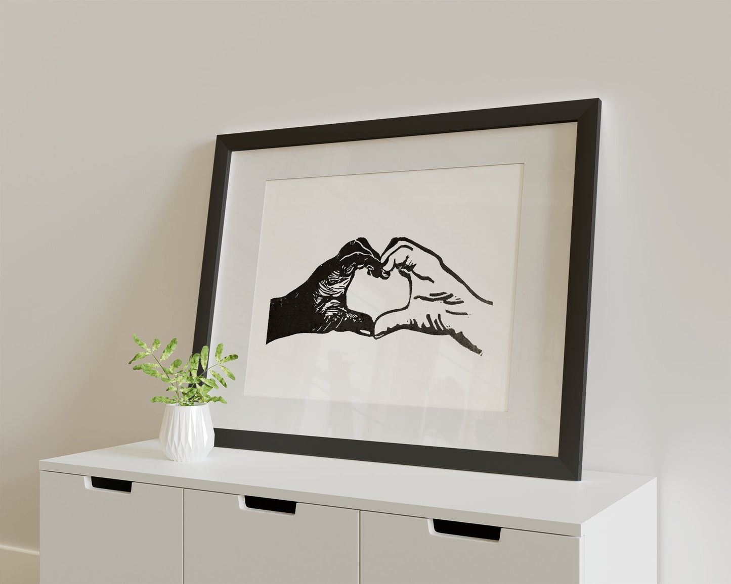 One Love. Limited Edition Linocut Print by The Rik Barwick Studio