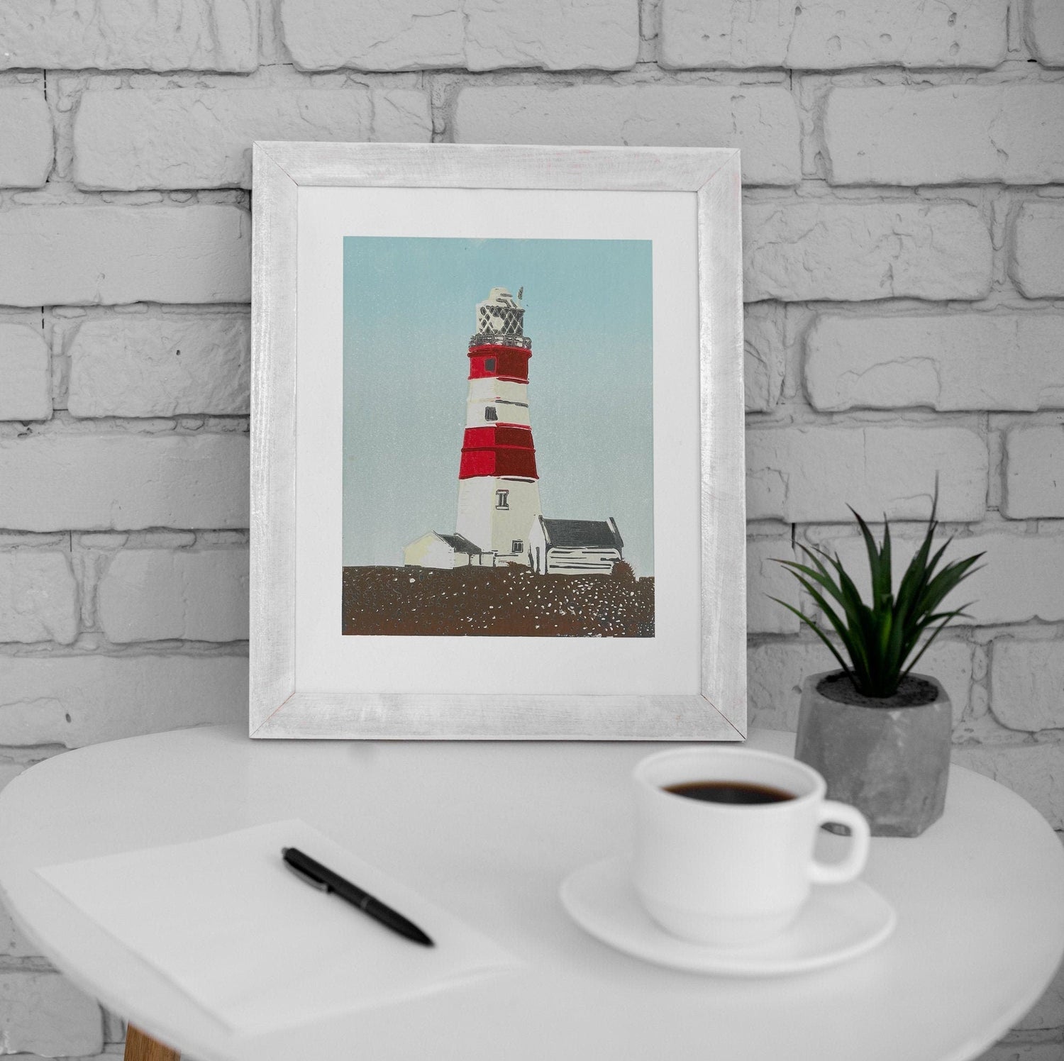 Orfordness Lighthouse, Suffolk - Limited Edition Coastal Lino Print by The Rik Barwick Studio