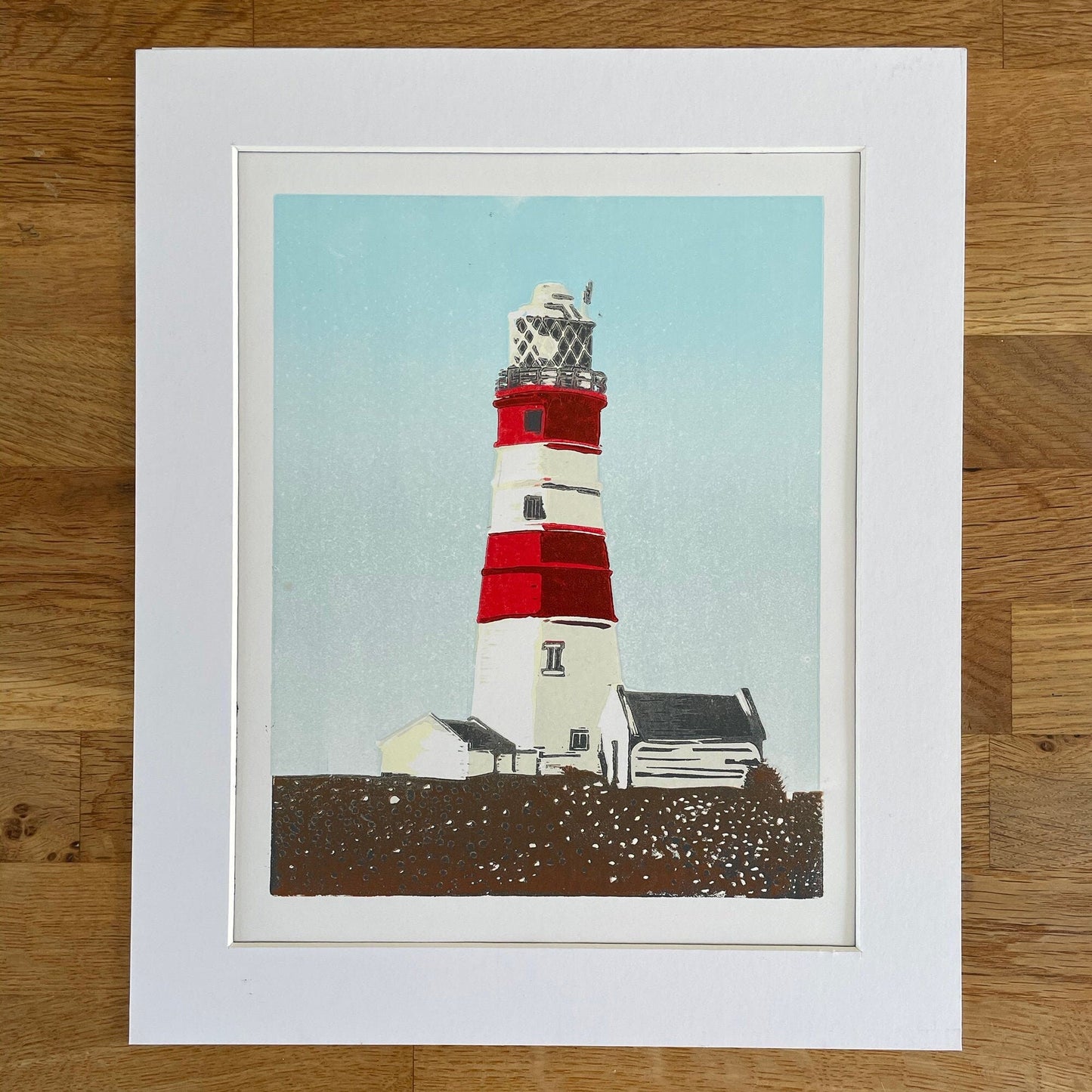 Orfordness Lighthouse, Suffolk - Limited Edition Coastal Lino Print by The Rik Barwick Studio