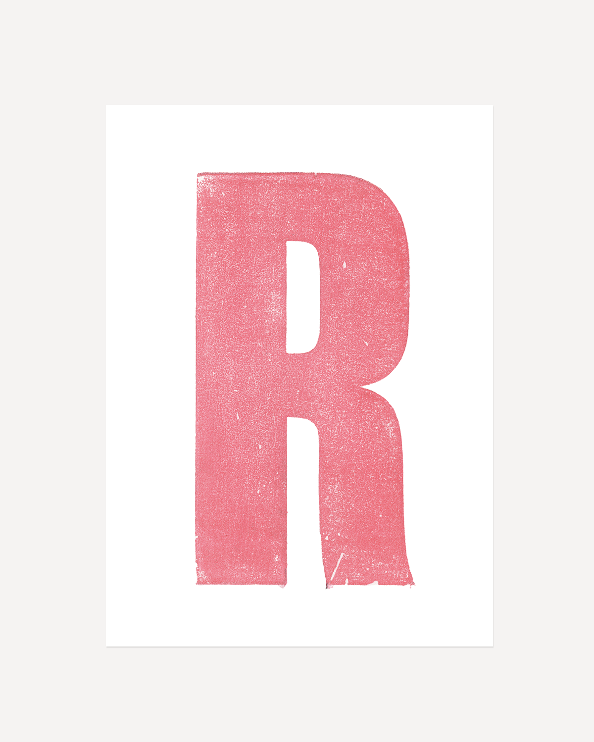 R - Letterpress Print in Pink by The Rik Barwick Studio