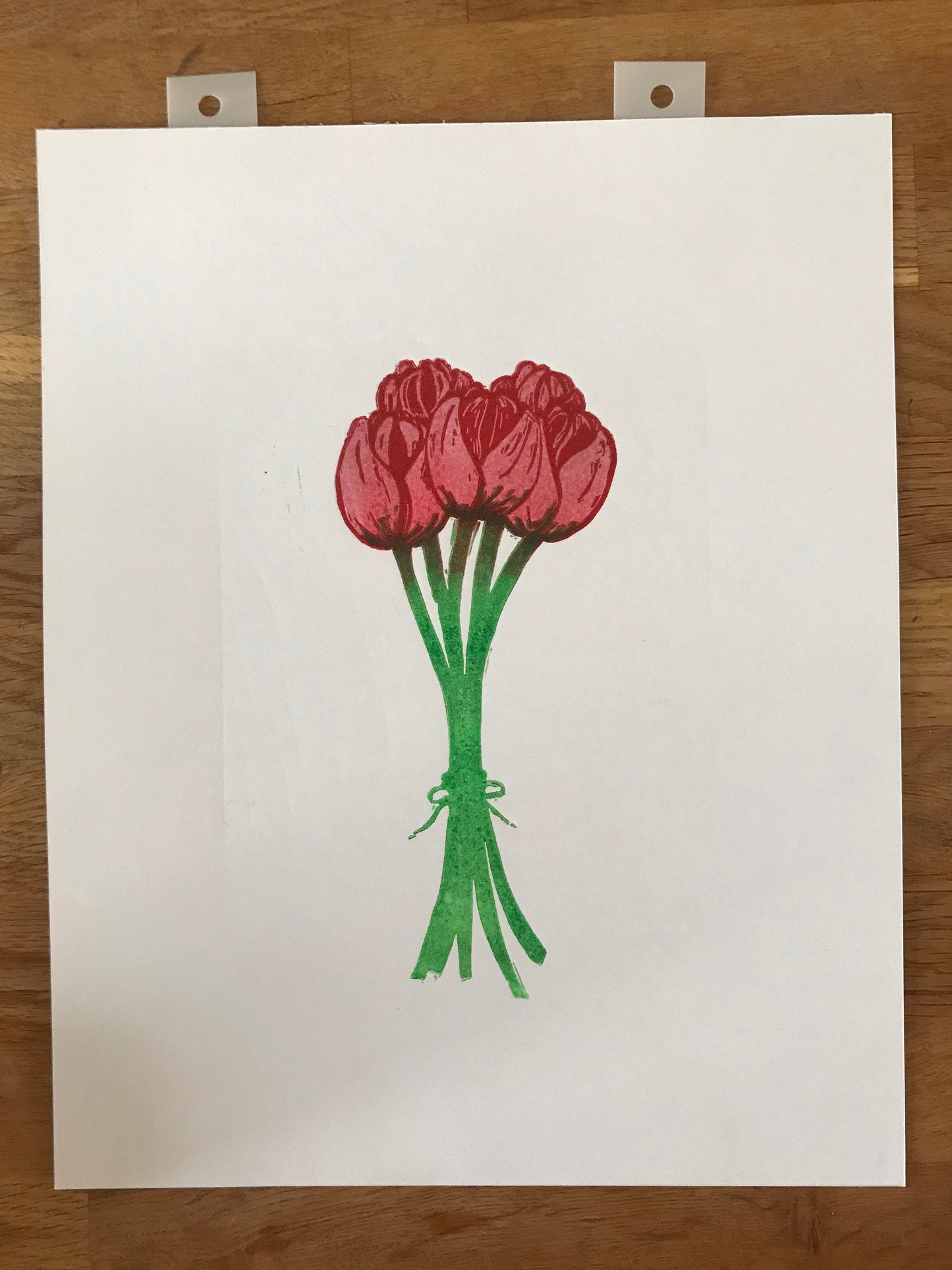 Springtime Tulips, Limited Edition Lino Print by The Rik Barwick Studio