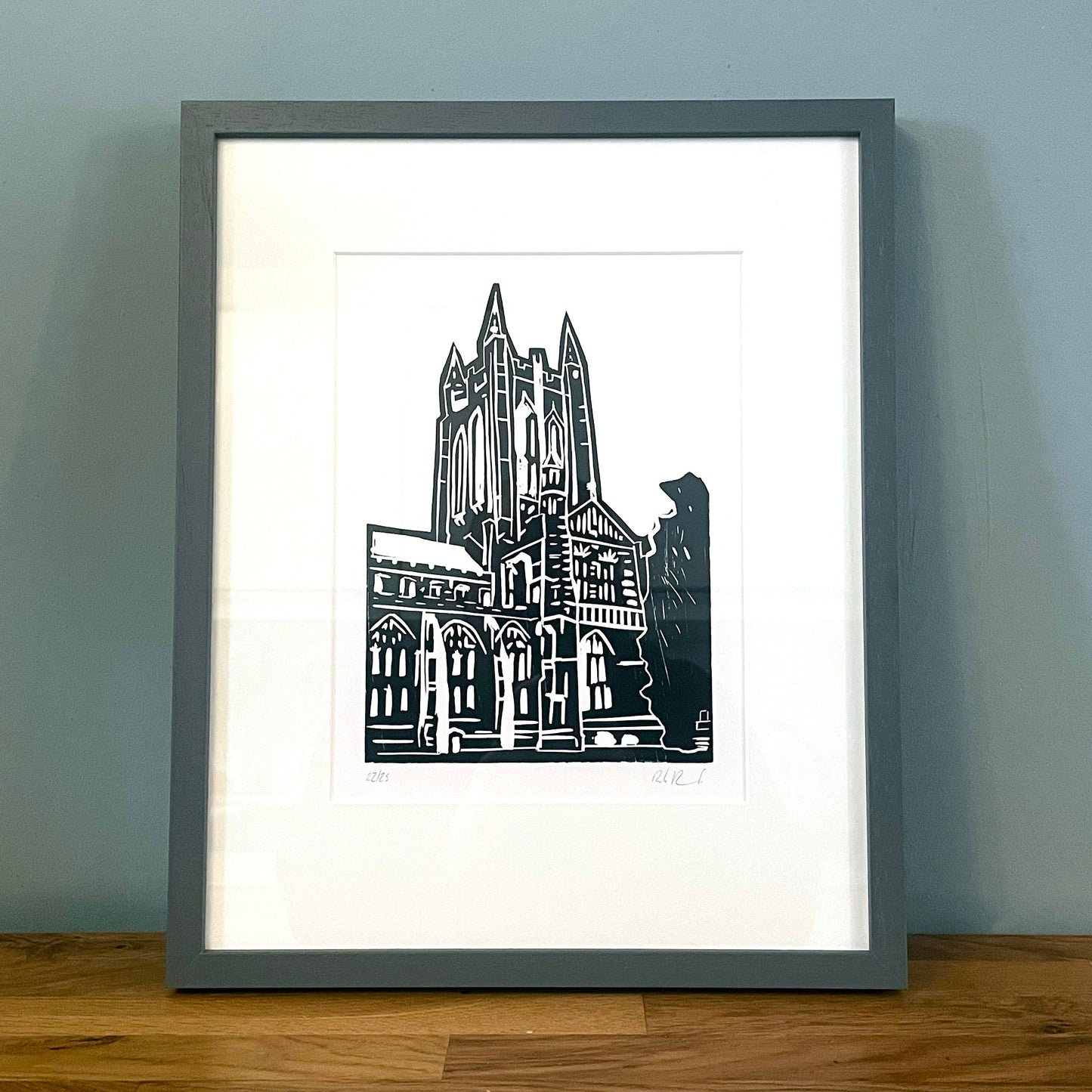 St. Edmundsbury Cathedral. Limited Edition Linocut Print by The Rik Barwick Studio