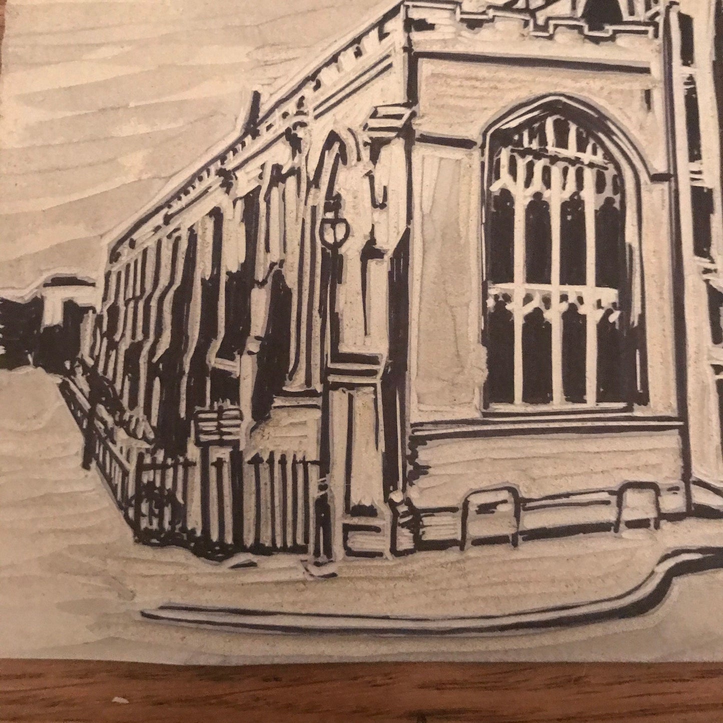 St Mary’s Church, Bury St Edmunds. Original Linocut Print by The Rik Barwick Studio