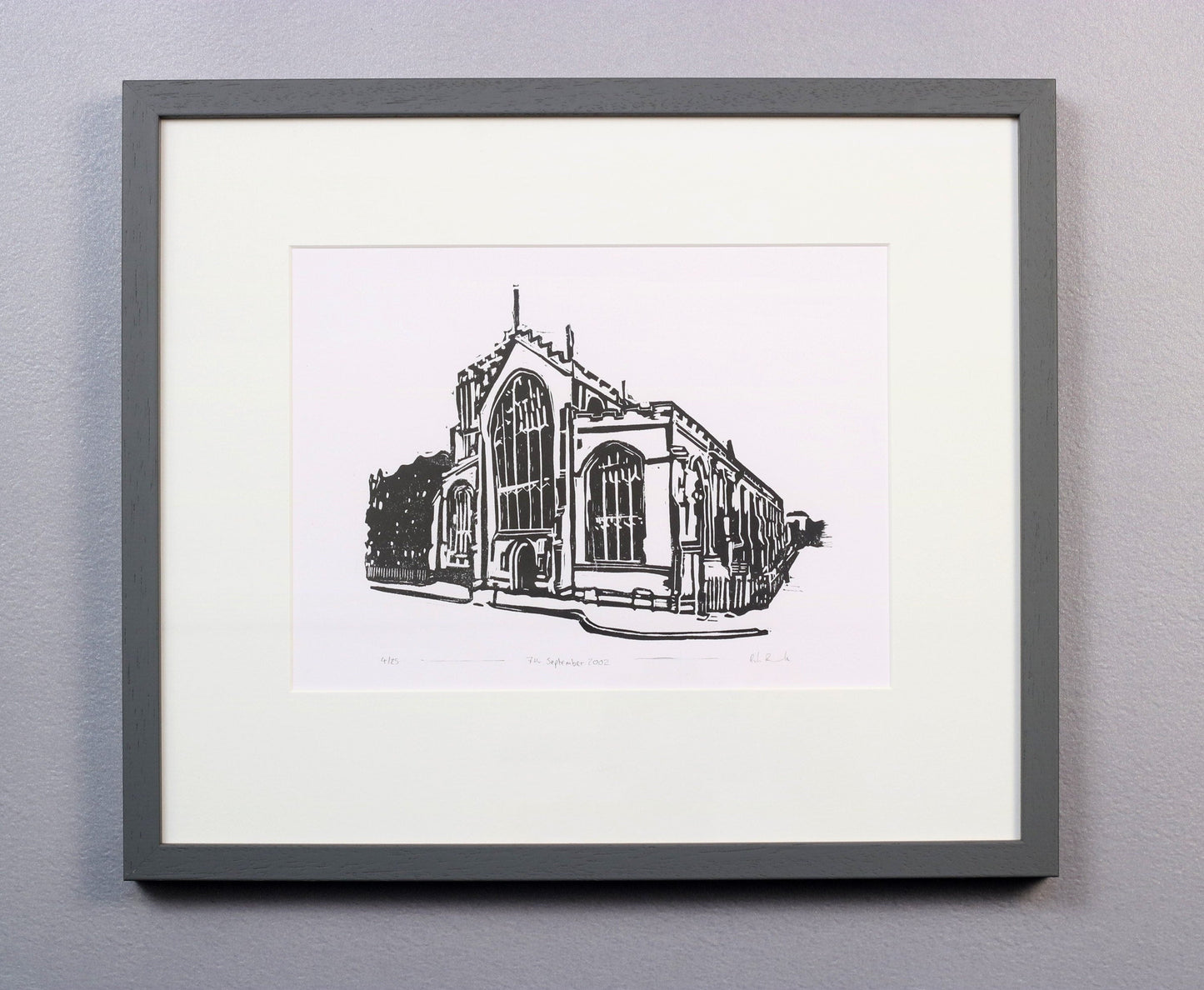 St Mary’s Church, Bury St Edmunds. Original Linocut Print by The Rik Barwick Studio