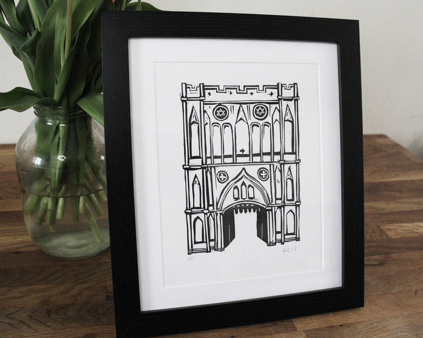 The Abbeygate, Bury St Edmunds, Limited Edition Lino Print by The Rik Barwick Studio
