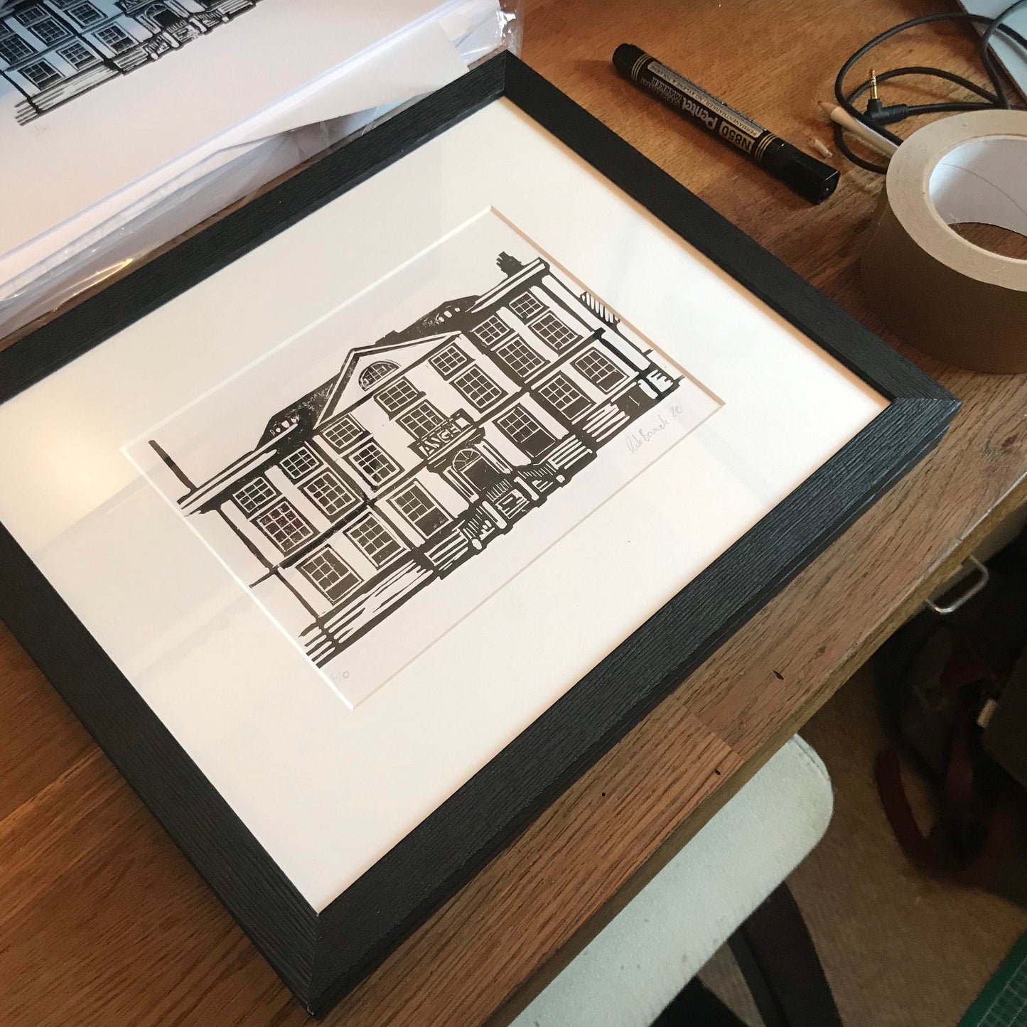 The Angel Hotel, Bury St Edmunds - Limited Edition Lino Print by The Rik Barwick Studio