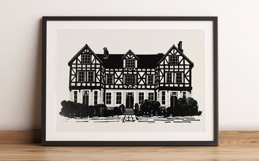 The Grange, Thurston, Suffolk. Limited Edition Linocut Print by The Rik Barwick Studio