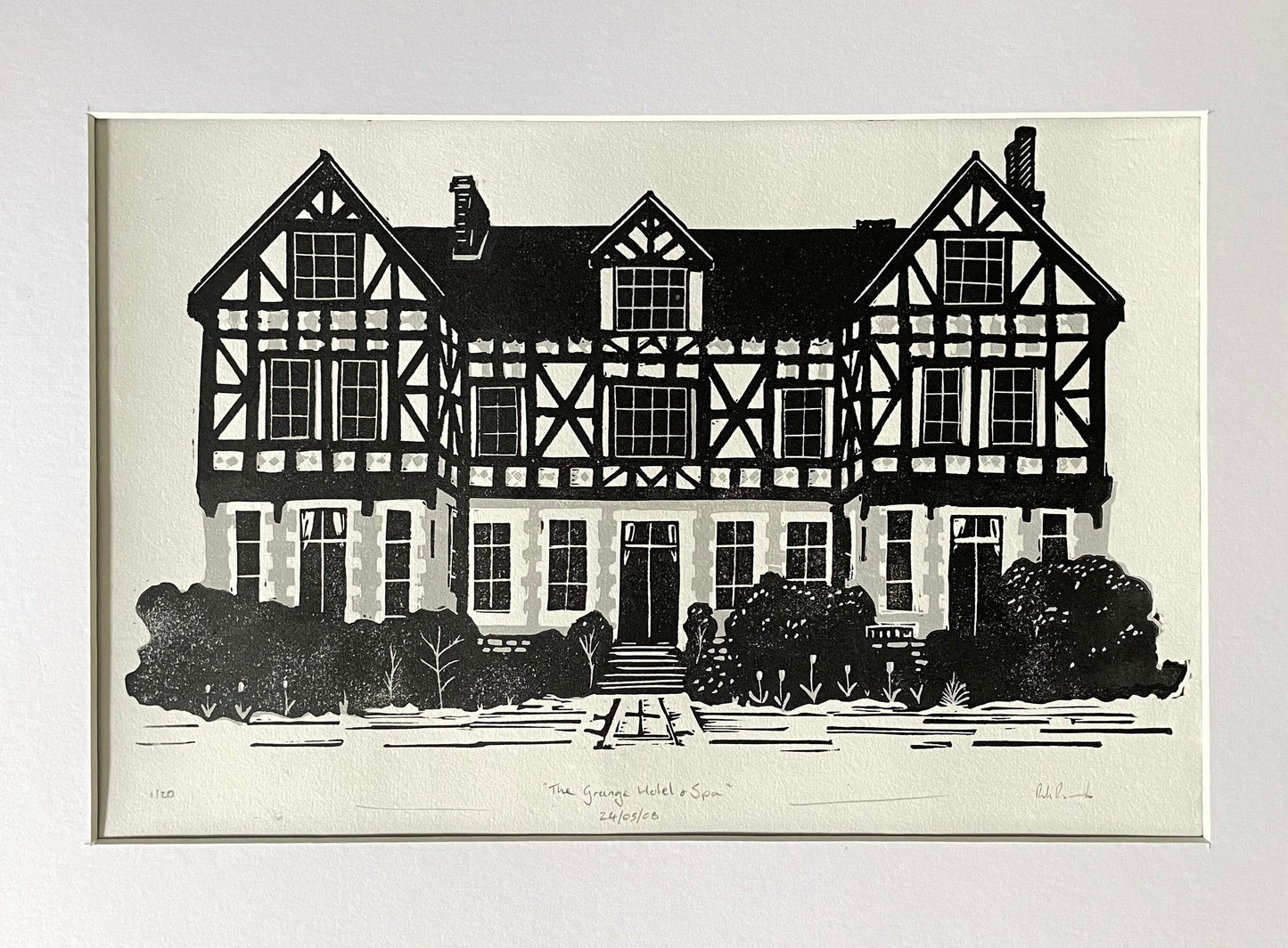 The Grange, Thurston, Suffolk. Limited Edition Linocut Print by The Rik Barwick Studio