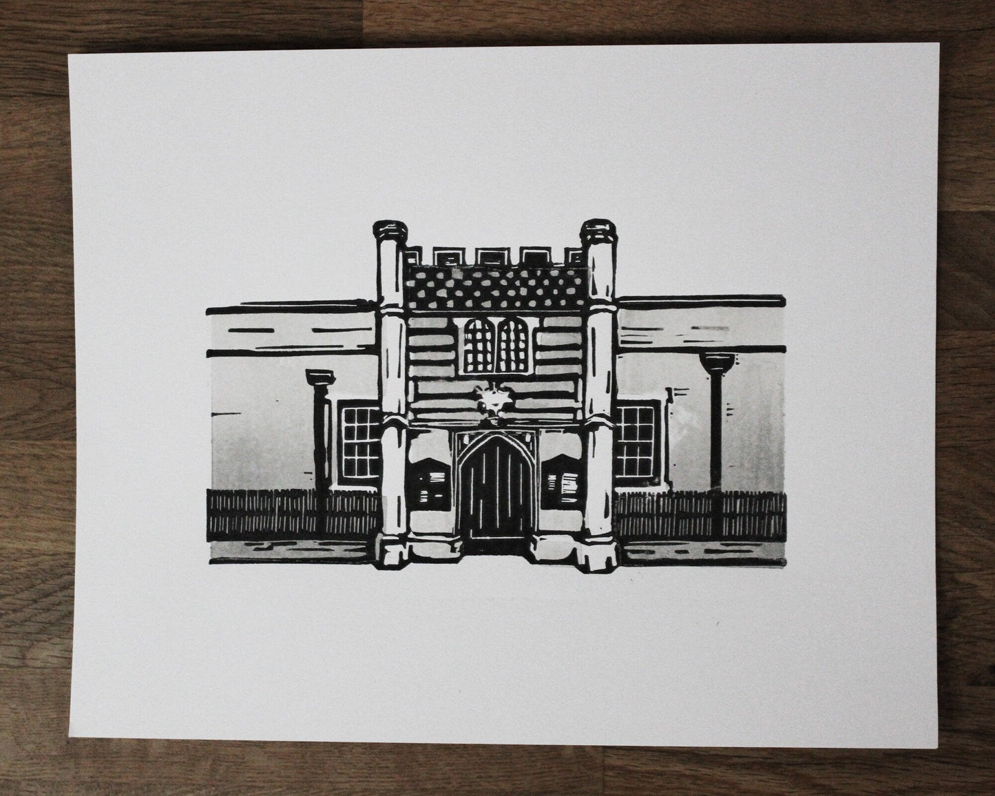 The Guildhall, Bury St Edmunds. Limited Edition Linocut Print by The Rik Barwick Studio