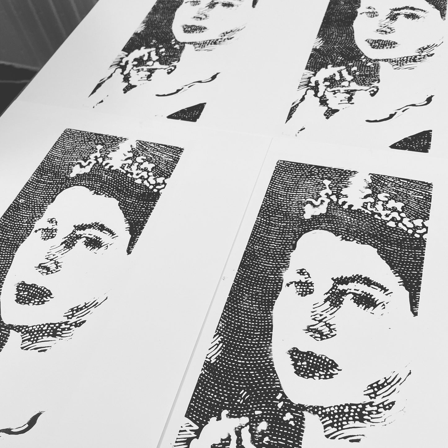 The Queen. Limited Edition Linocut Print by The Rik Barwick Studio