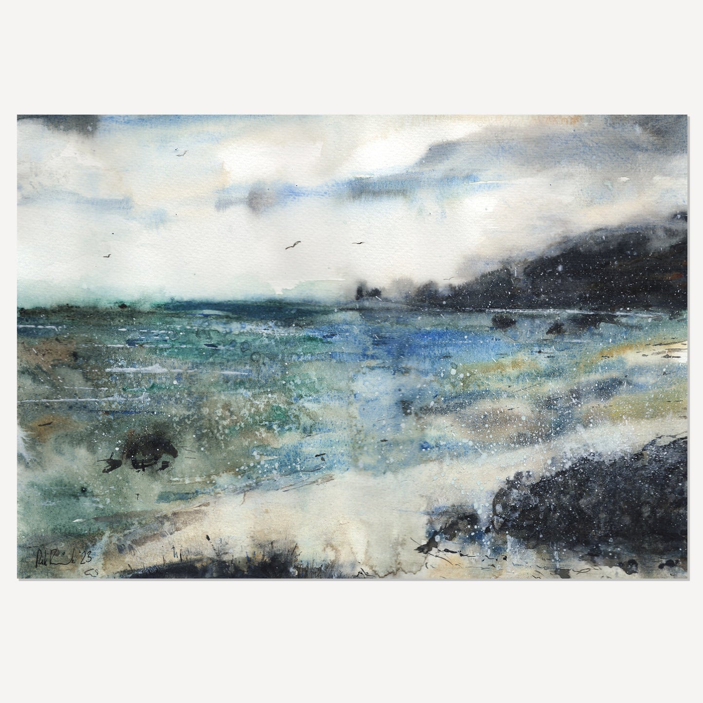 Weathering The Stormy Seas - Original Watercolour Painting by The Rik Barwick Studio