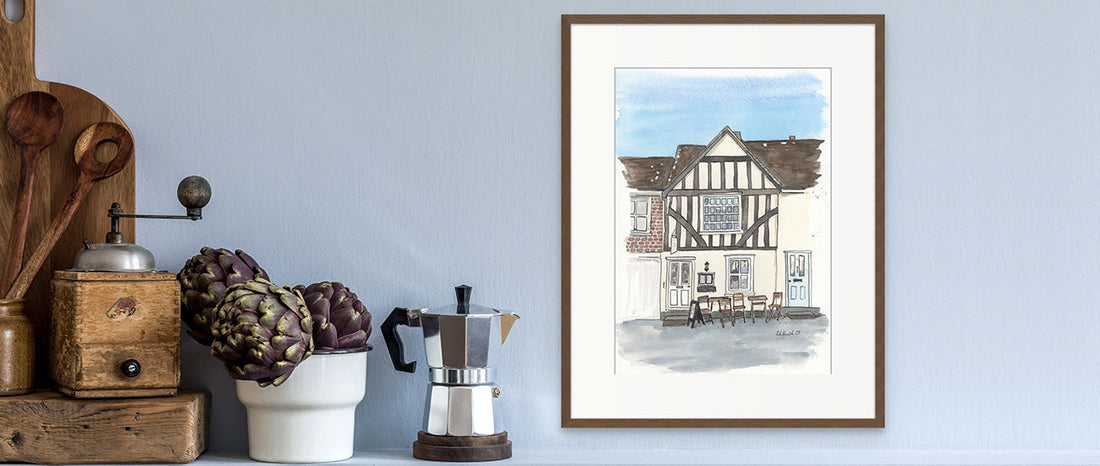 Lavenham's Urban Sketch: Capturing a Tearoom in Watercolours by The Rik Barwick Studio