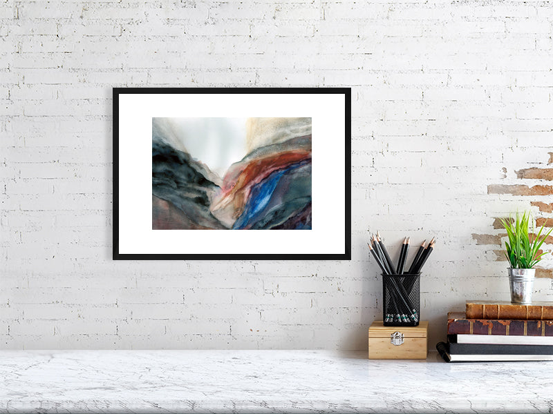 Abstract Mountainscape, Watercolour - Giclee Print by The Rik Barwick Studio