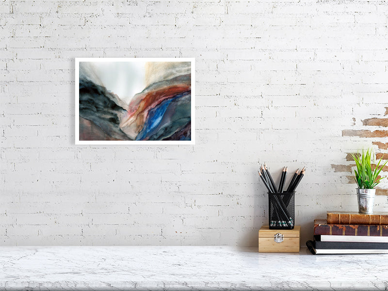 Abstract Mountainscape, Watercolour - Giclee Print by The Rik Barwick Studio