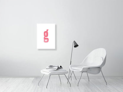 G - Letterpress Print in Pink by The Rik Barwick Studio