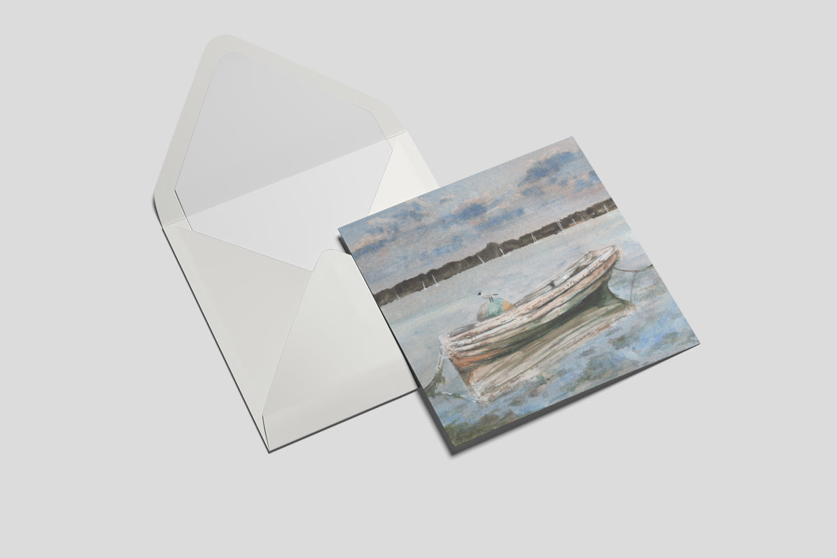 Glistening Gull of Pin Mill - Greetings Card by The Rik Barwick Studio
