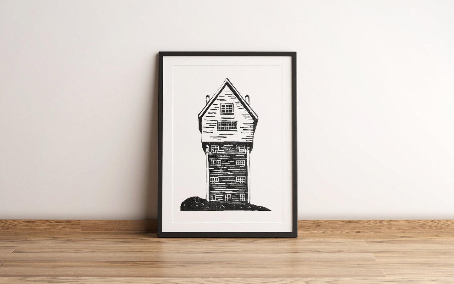 House in the Clouds. Limited Edition Linocut Print by The Rik Barwick Studio