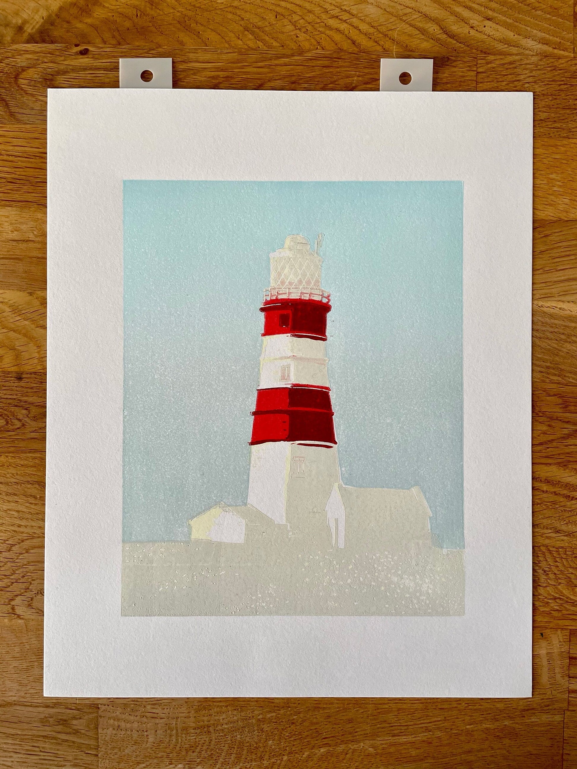 Orfordness Lighthouse, Suffolk - Limited Edition Coastal Lino Print by The Rik Barwick Studio