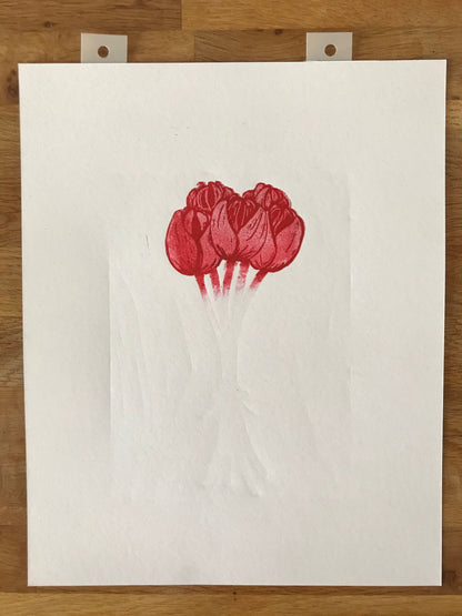 Springtime Tulips, Limited Edition Lino Print by The Rik Barwick Studio