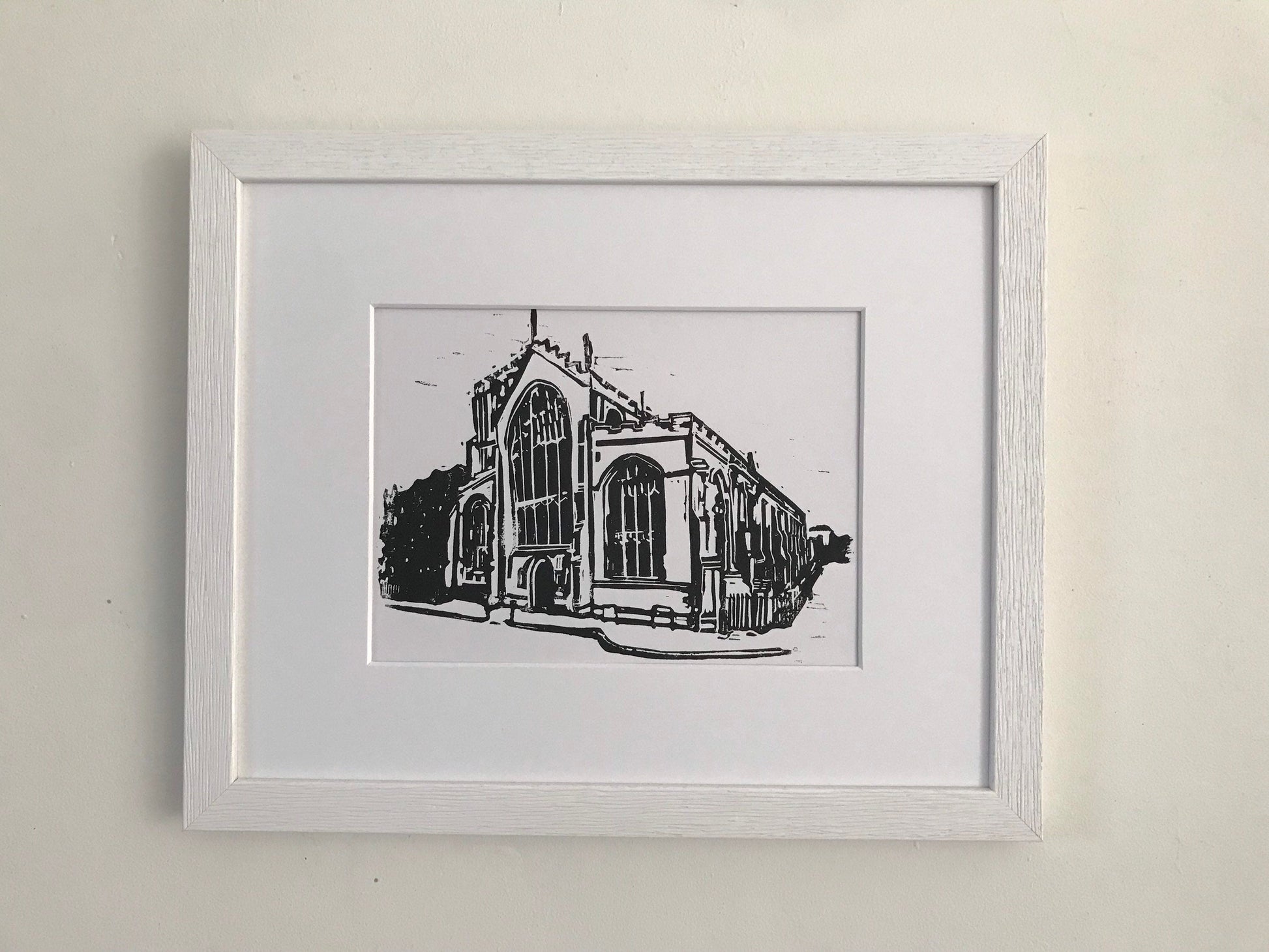 St Mary’s Church, Bury St Edmunds. Original Linocut Print by The Rik Barwick Studio