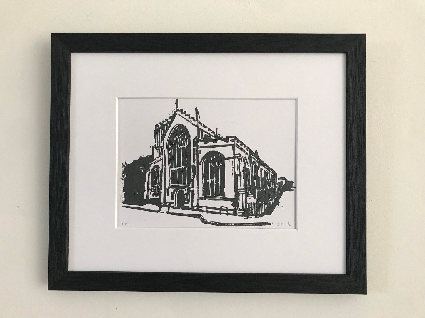 St Mary’s Church, Bury St Edmunds. Original Linocut Print by The Rik Barwick Studio