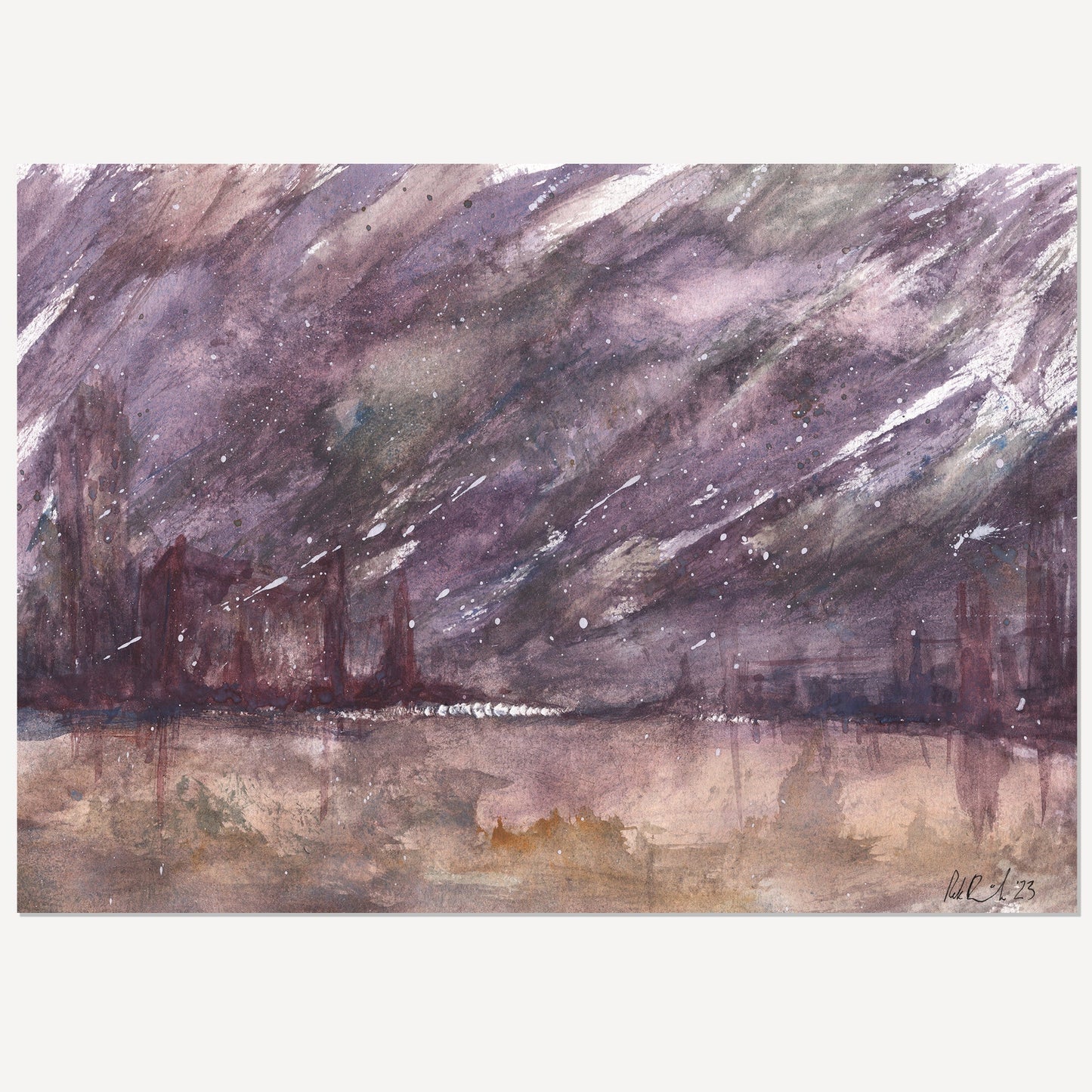 Storm Essence Abstract - Original Watercolour Painting by The Rik Barwick Studio