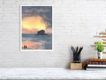 Sunset at Gull Rock, Cornwall by The Rik Barwick Studio