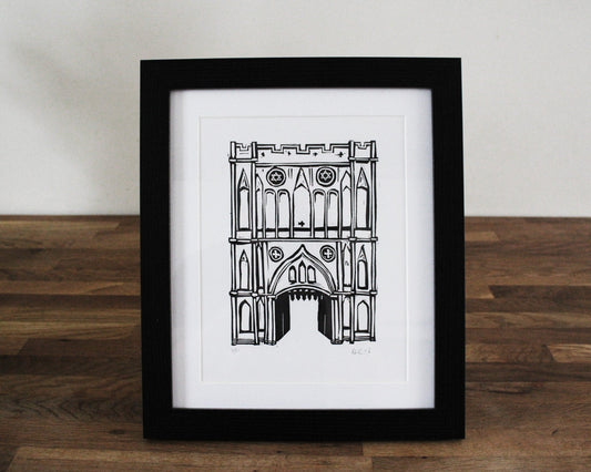 The Abbeygate, Bury St Edmunds, Limited Edition Lino Print by The Rik Barwick Studio