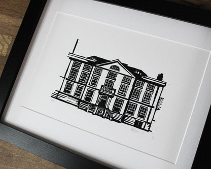 The Angel Hotel, Bury St Edmunds - Limited Edition Lino Print by The Rik Barwick Studio